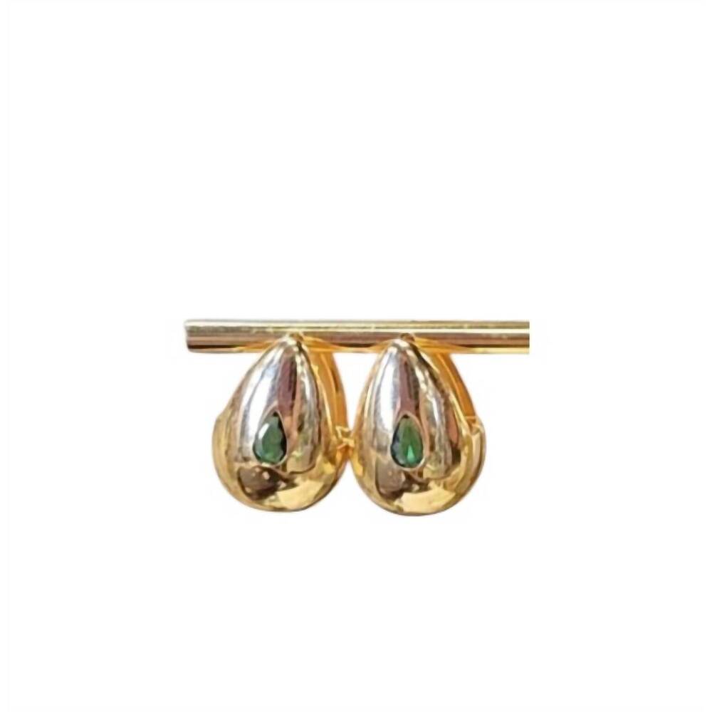 NEW THEIA women's madison huggie earrings in emerald